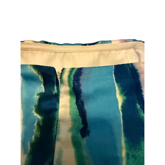 Hello Molly Strapless Watercolor Mini dress Blue/Green size Small 4 Pre-Owned - Picture 8 of 9